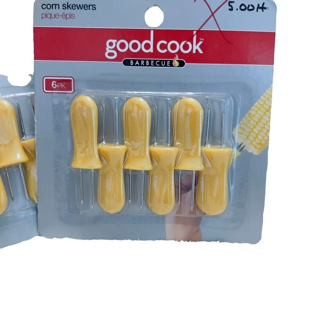 Good Cook Barbecue 6 Pack Yellow Corn Skewers #4 pks Total NEW Sealed Grilling‎